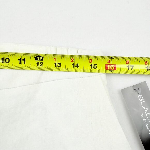 Black Label by Evan-Picone Women's Linen Blend Natural White Crop Pants Sz 6 NWT - Picture 8 of 11
